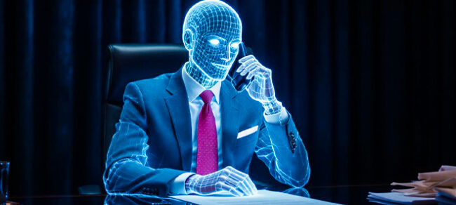 Darstellung einer virtuellen Person für das Angebot CEO Deepfake Call der Swiss Infosec AG